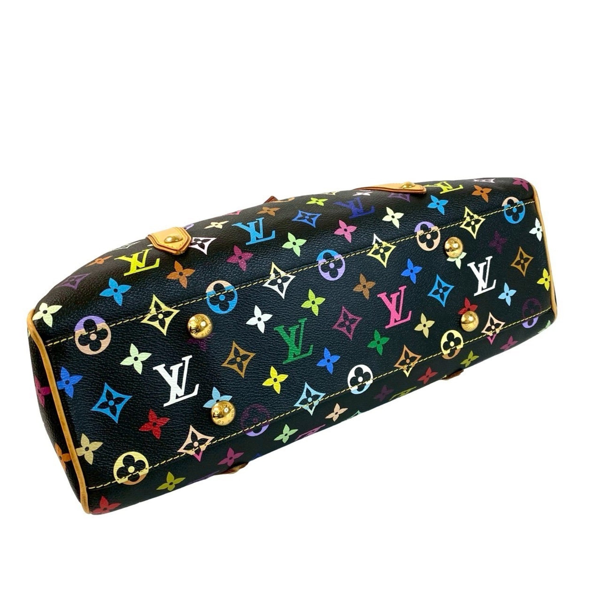 Louis Vuitton Black Multi-Color Leather Pvc Shoulder Bag Tote Bag