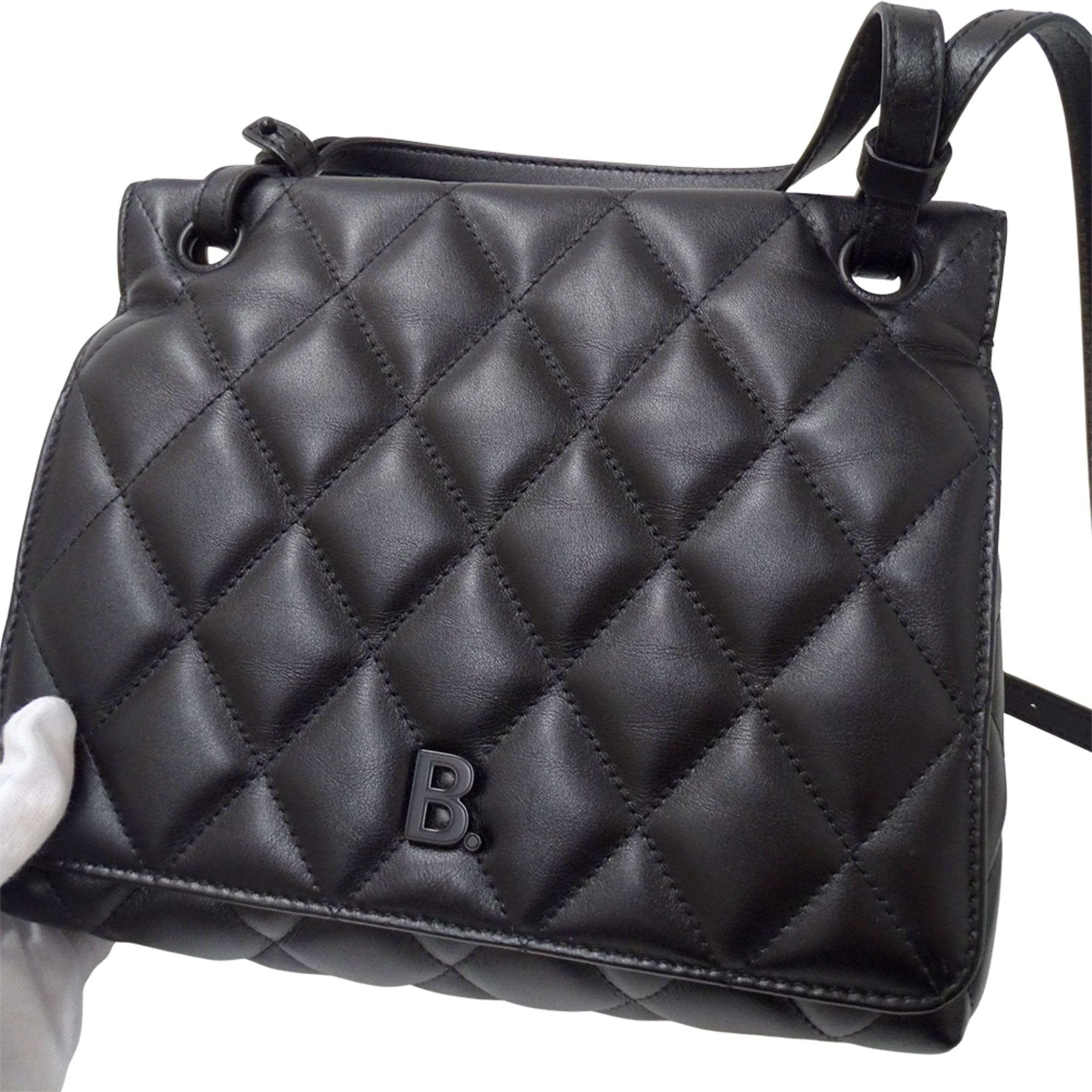 Balenciaga Black Leather Handbag Shoulder