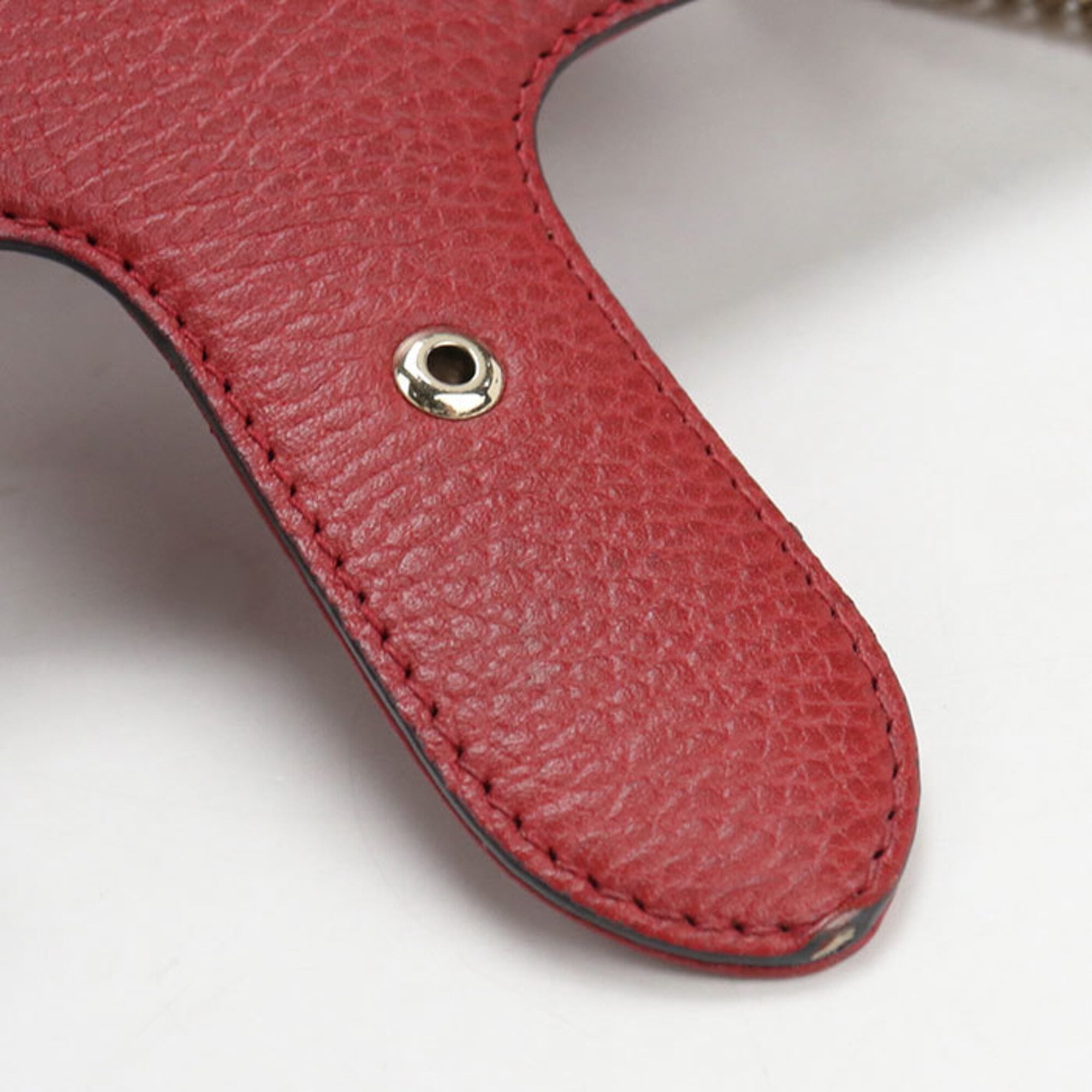 Gucci Red Color Leather Shoulder Bag (Pre-Owned)