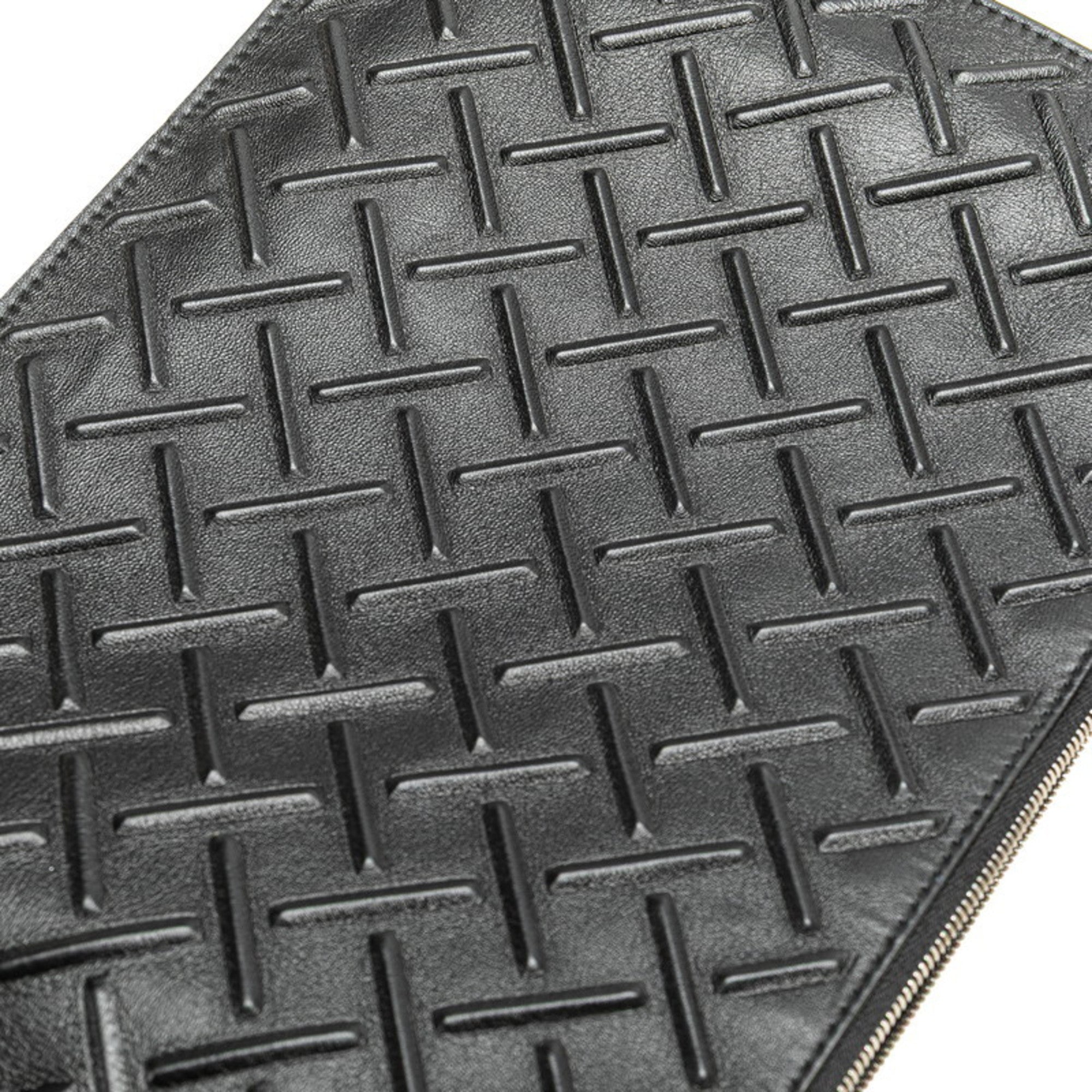 Bottega Veneta Black Leather Clutch Bag
