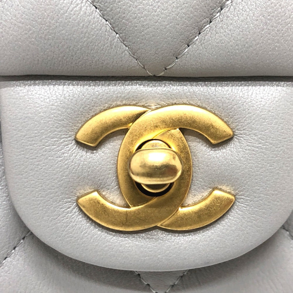 Chanel Gray Leather Shoulder Bag