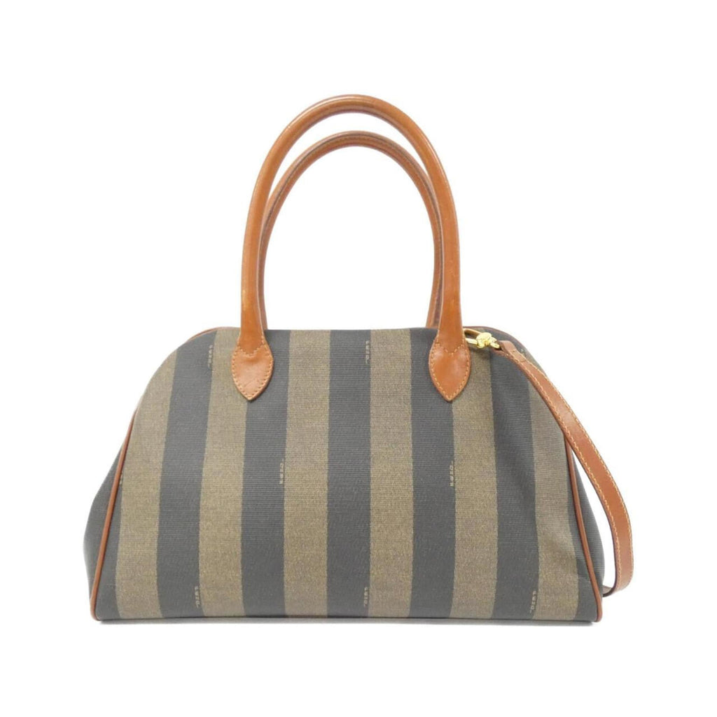 Fendi Brown Coated Canvas Handbag