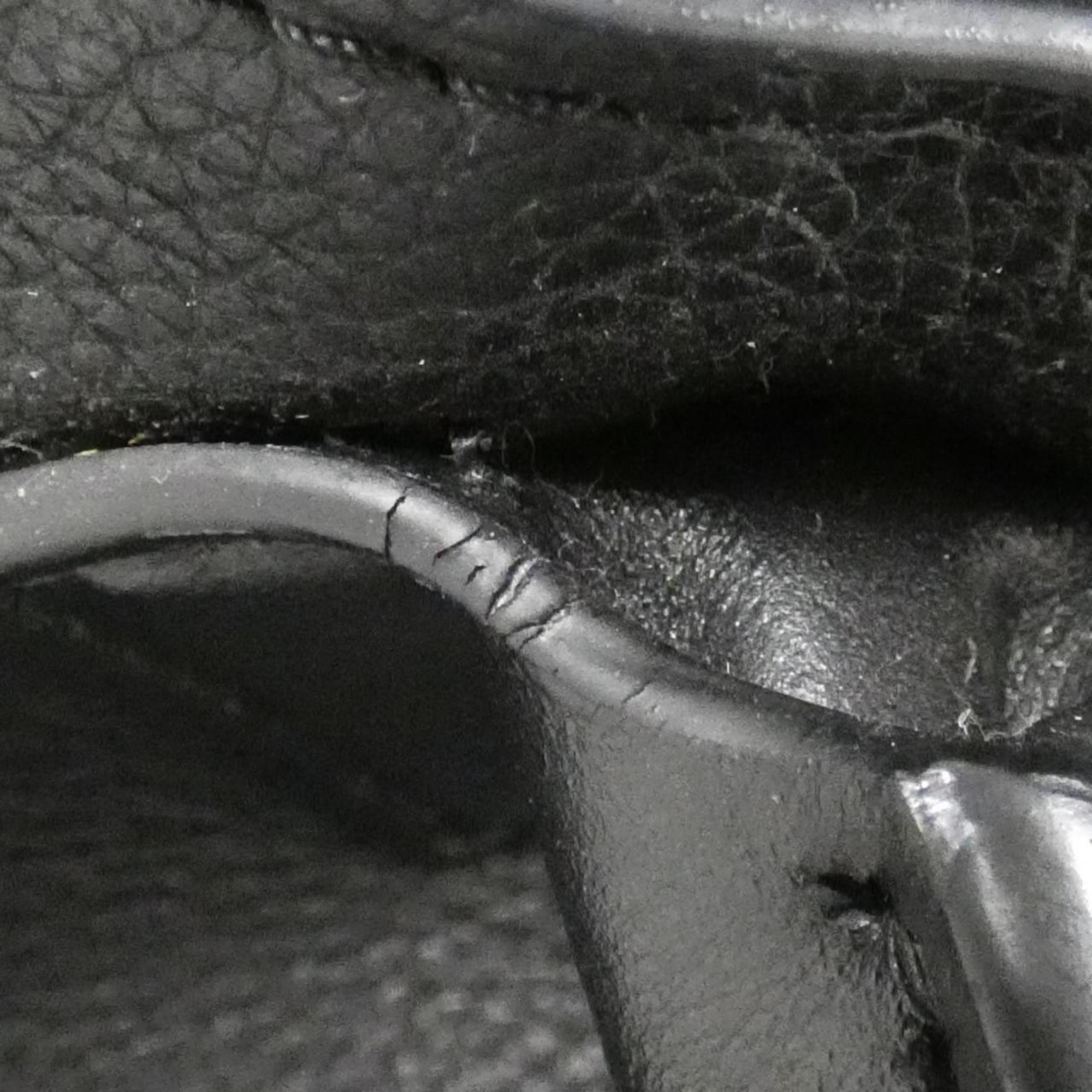 Louis Vuitton Black Leather Coated Canvas Handbag