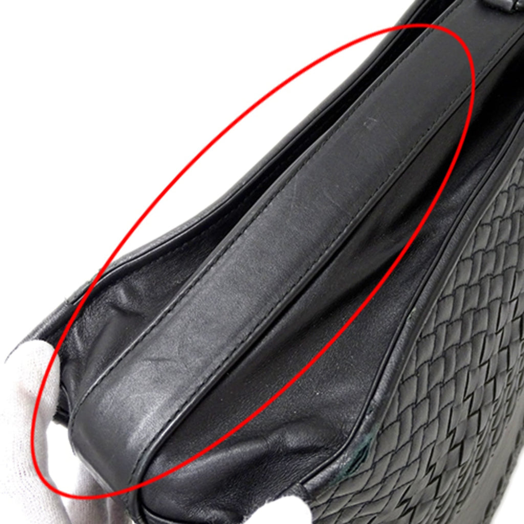 Bottega Veneta Black Leather Briefcase