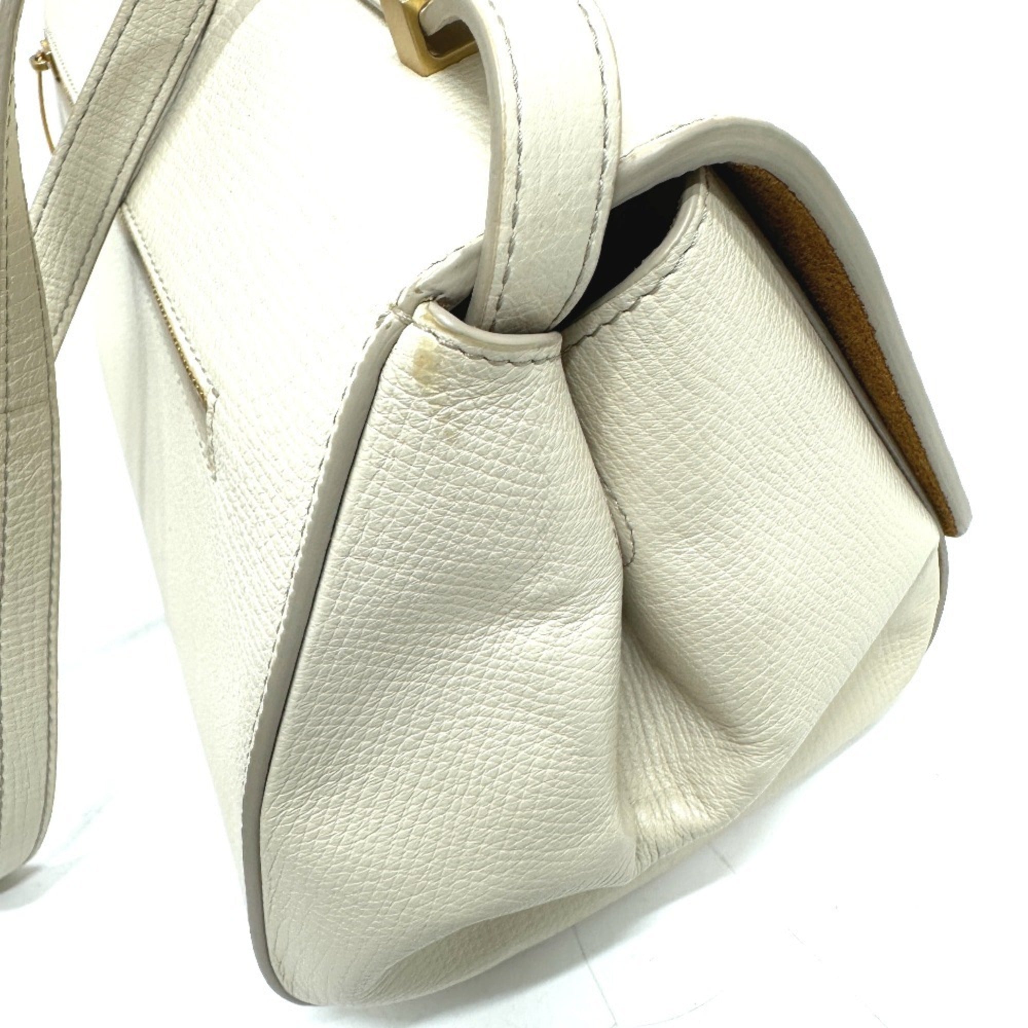 Bottega Veneta Ivory White Leather Shoulder Bag