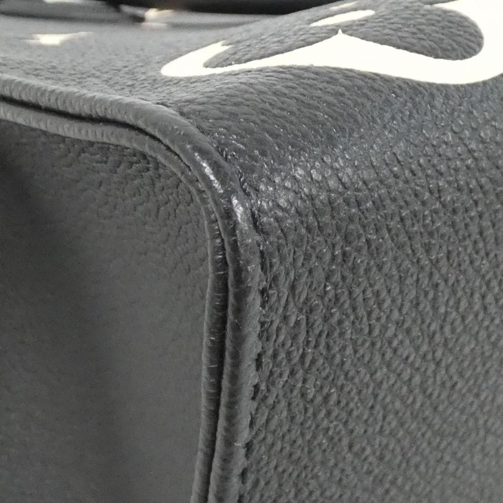 Louis Vuitton Beige Black Leather Handbag