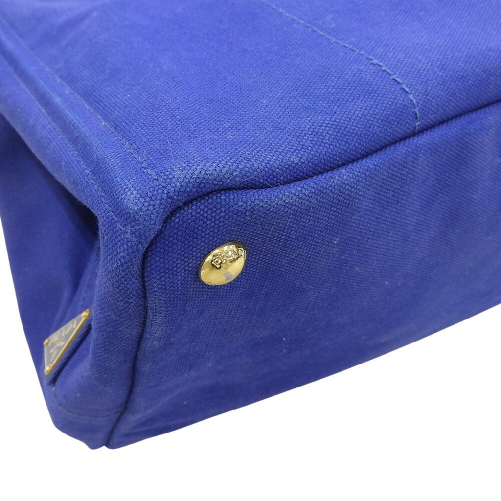 Prada Blue Canvas Handbag Tote Bag