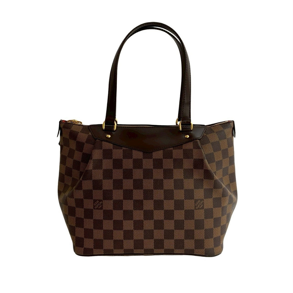 Louis Vuitton Brown Leather Pvc Handbag Tote Bag