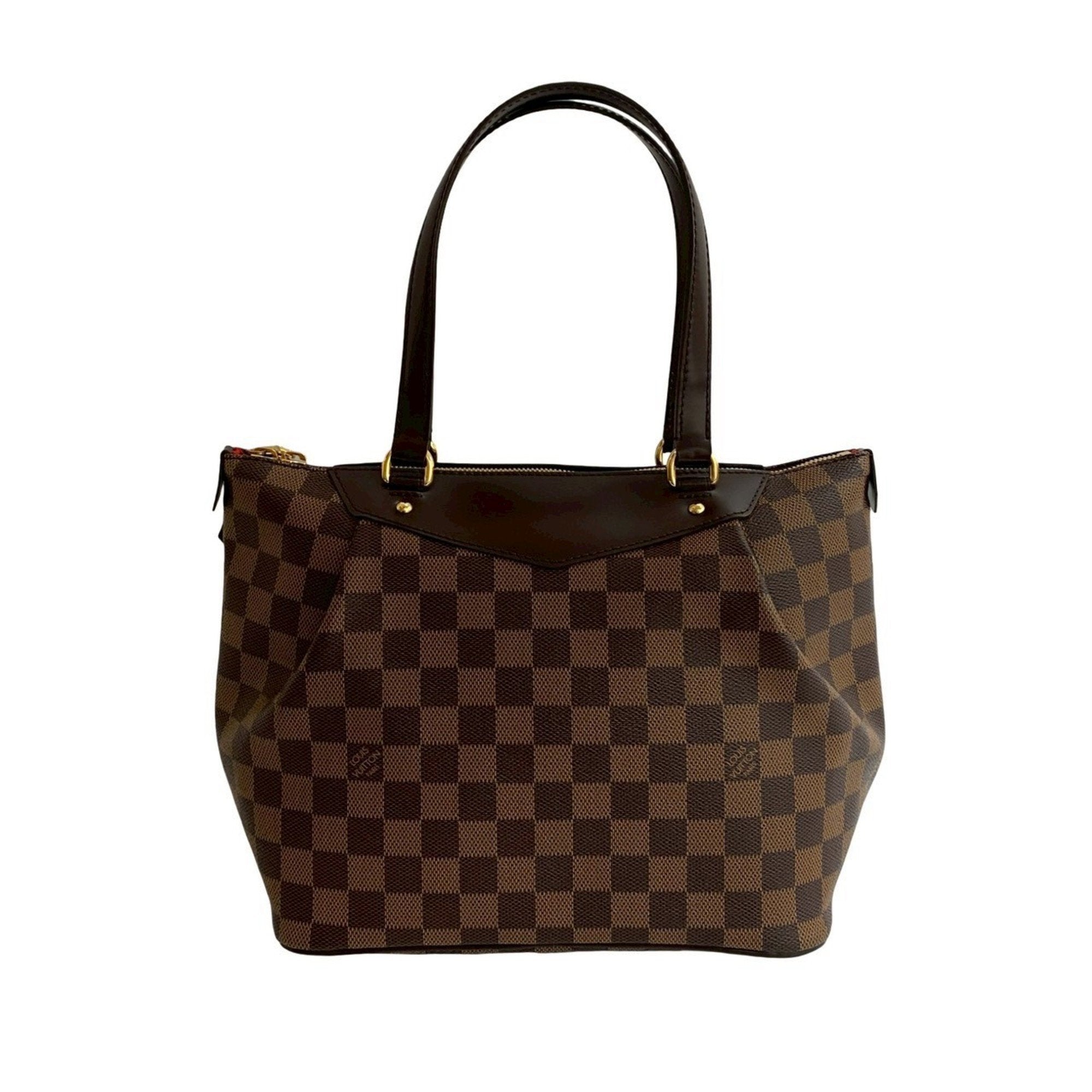 Louis Vuitton Brown Leather Pvc Handbag Tote Bag