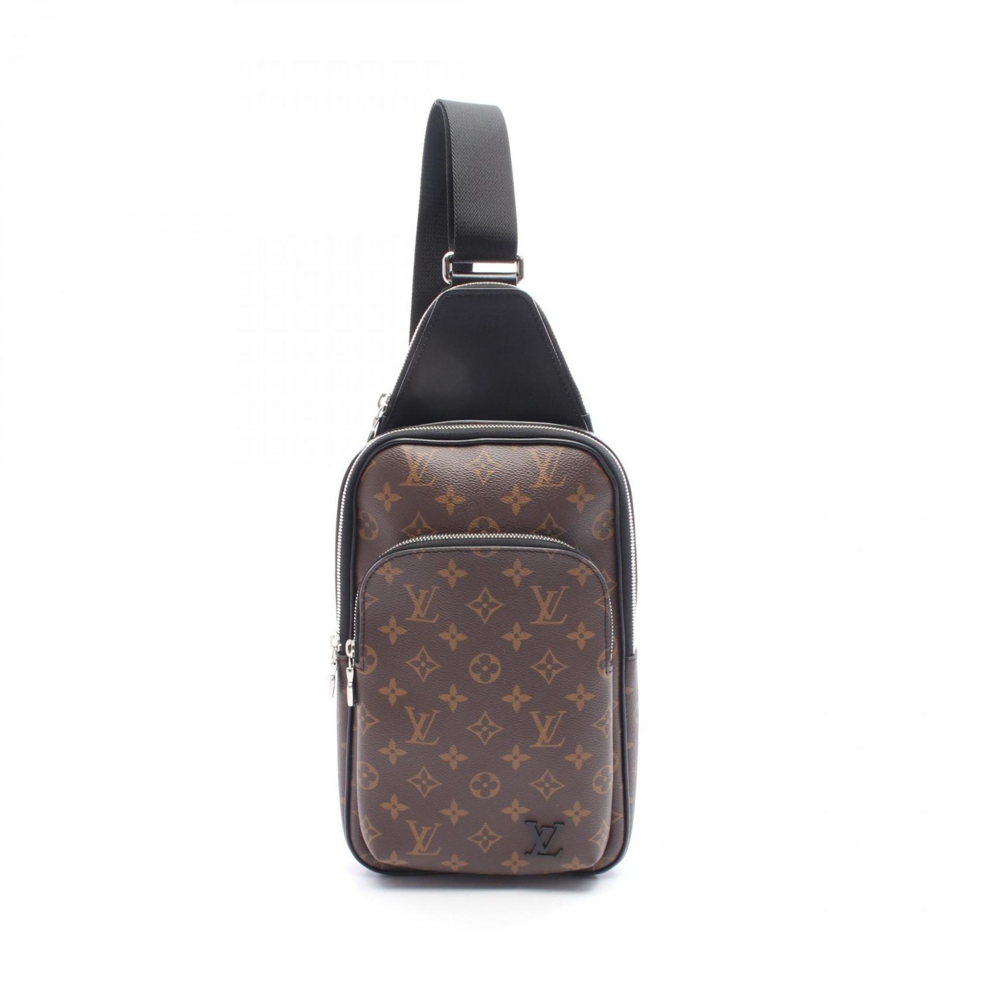 Louis Vuitton Black Brown Coated Canvas Leather Fanny Pack Sling Bag