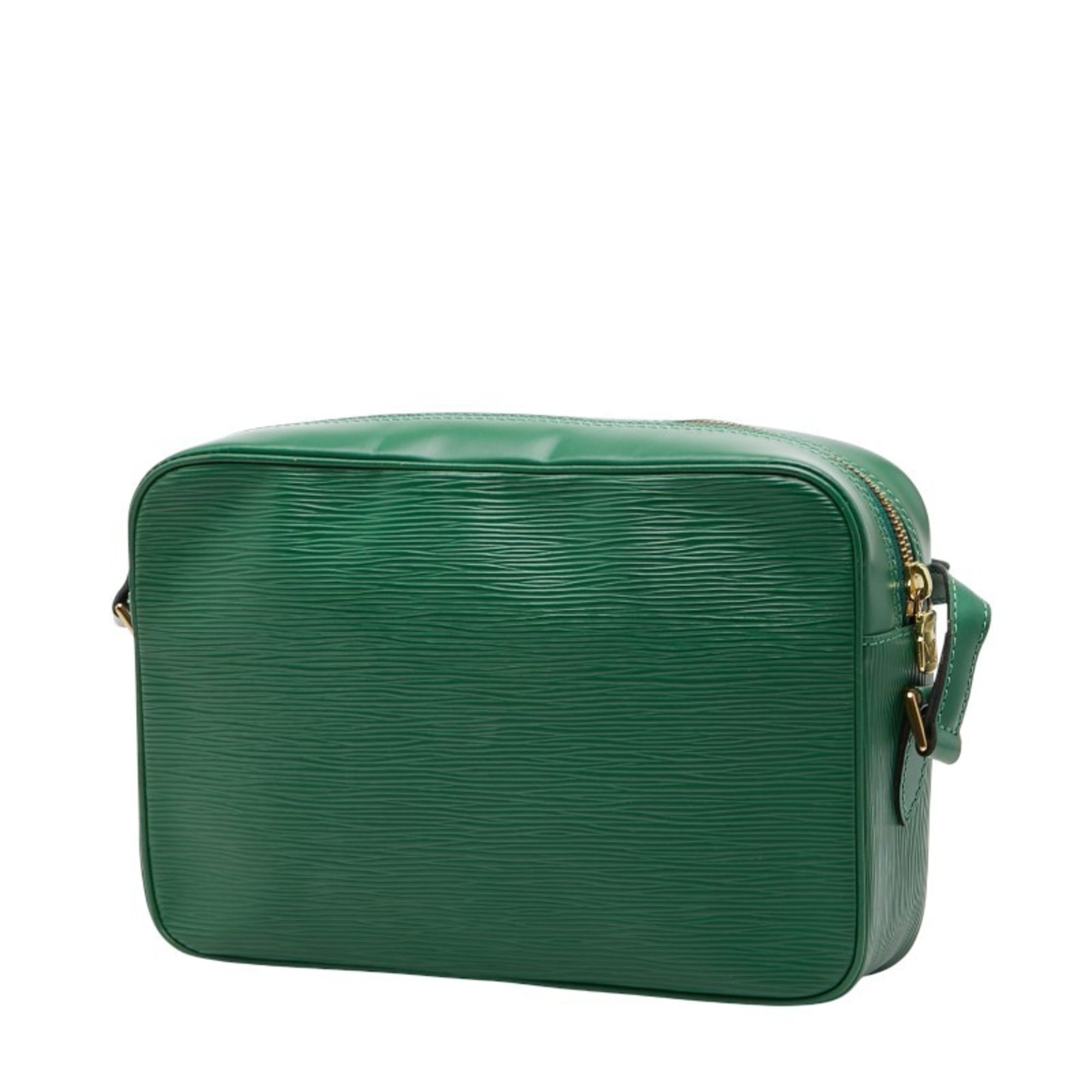 Louis Vuitton Borneo Green Leather Shoulder Bag