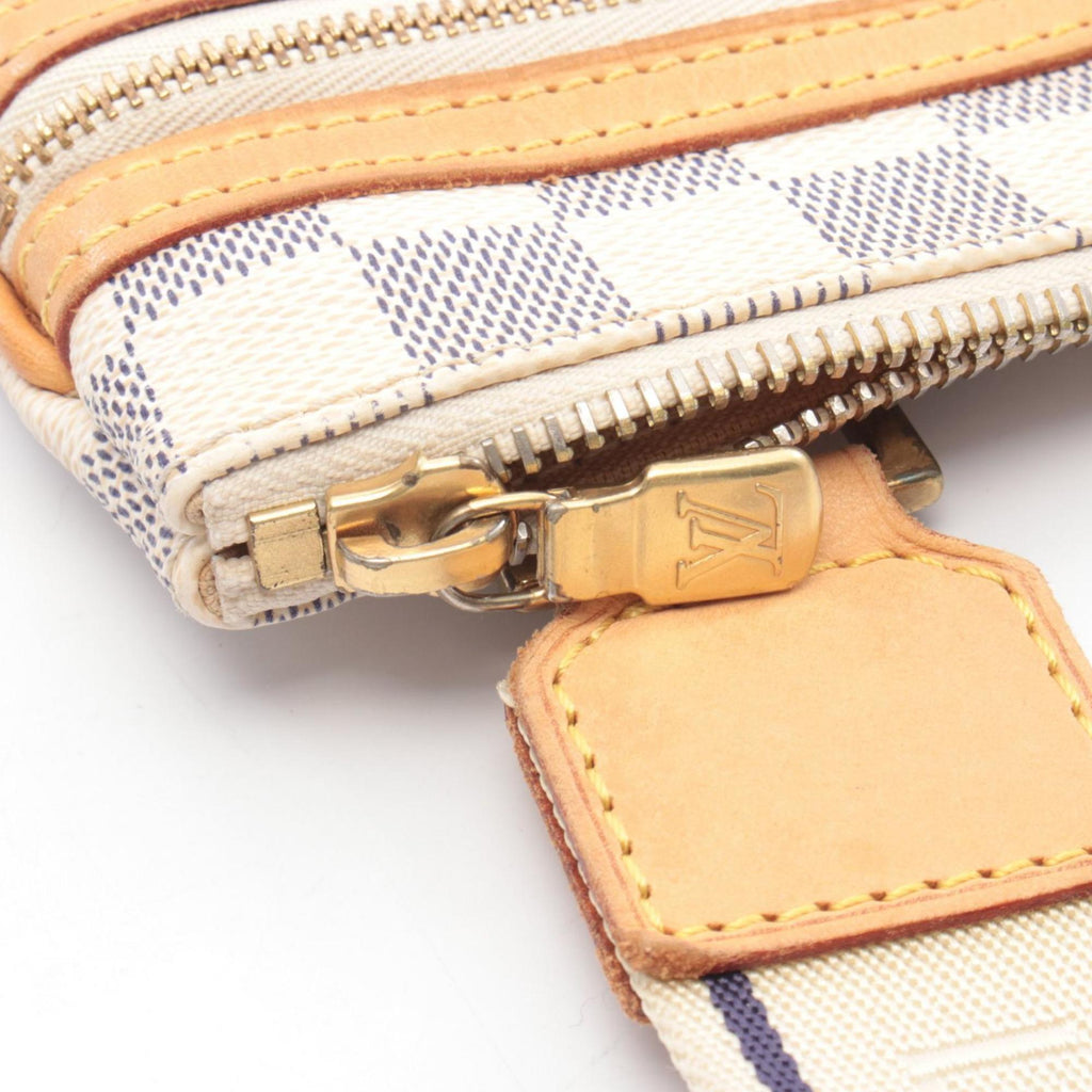 Louis Vuitton Damier Azur White Coated Canvas Leather Handbag Shoulder Bag