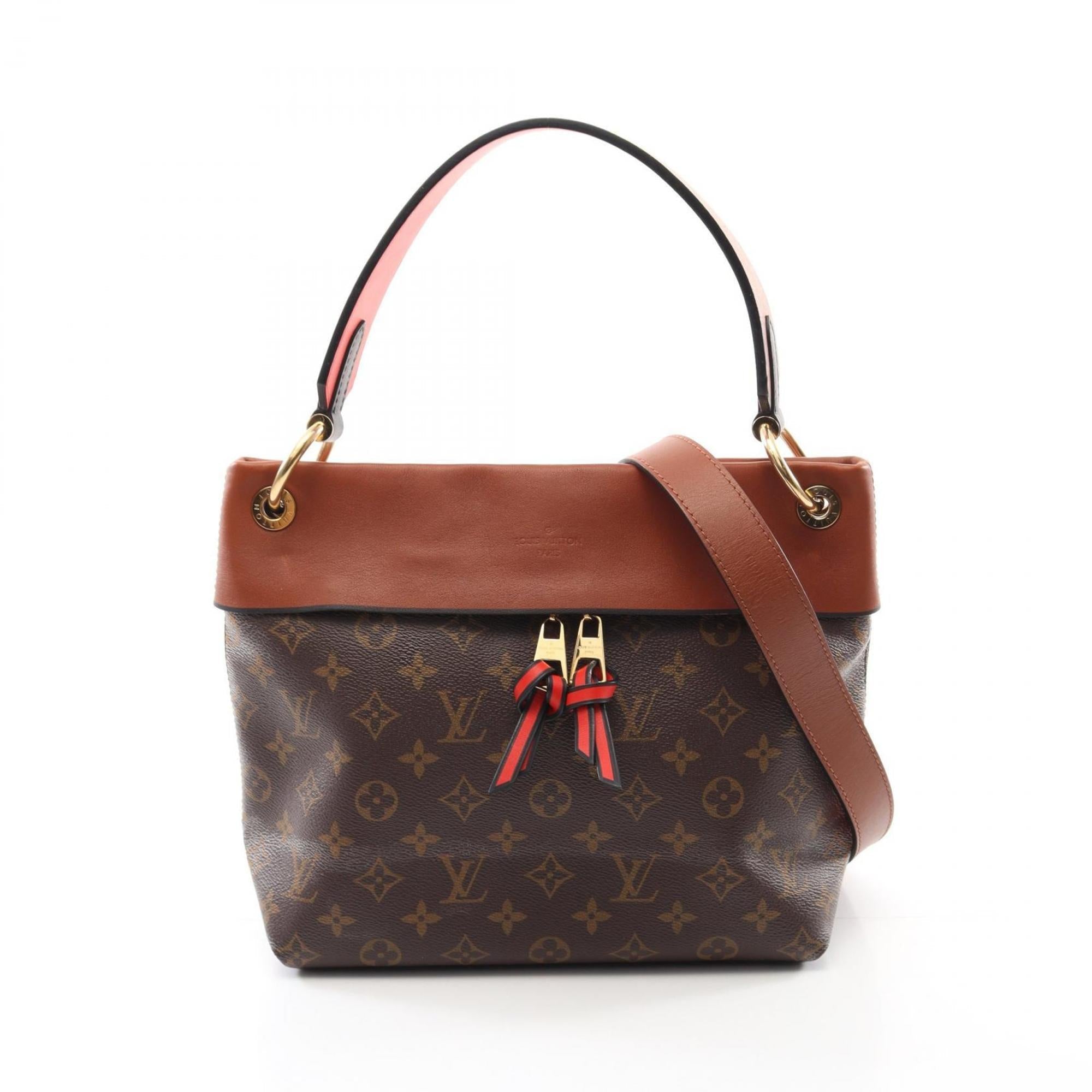Louis Vuitton Black Brown Caramel Red Color Monogram Pvc Leather Coated Canvas Shoulder Bag