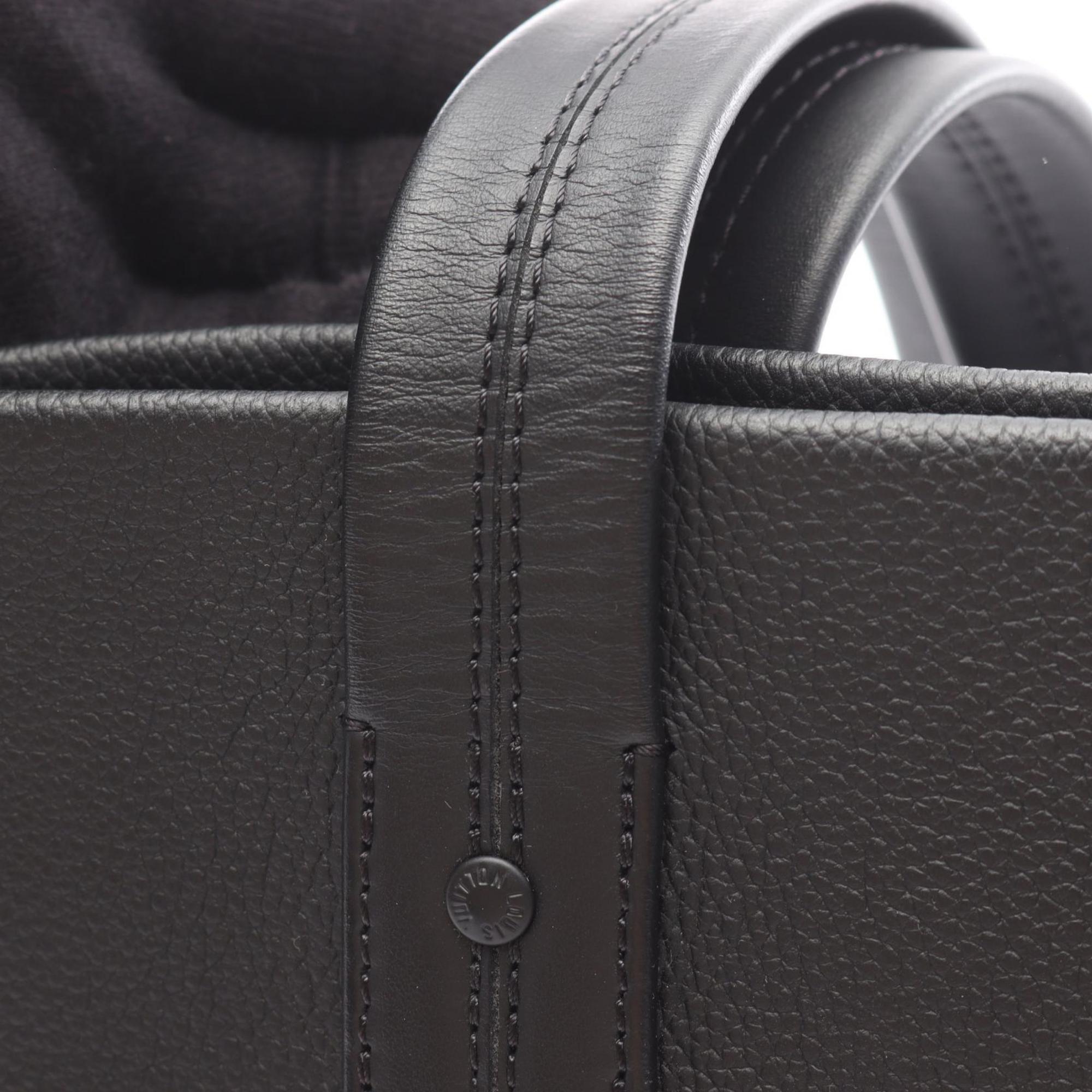Louis Vuitton Black Leather Tote Bag