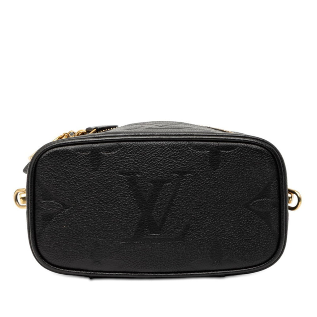Louis Vuitton Black Leather Shoulder Bag Vanity Bag