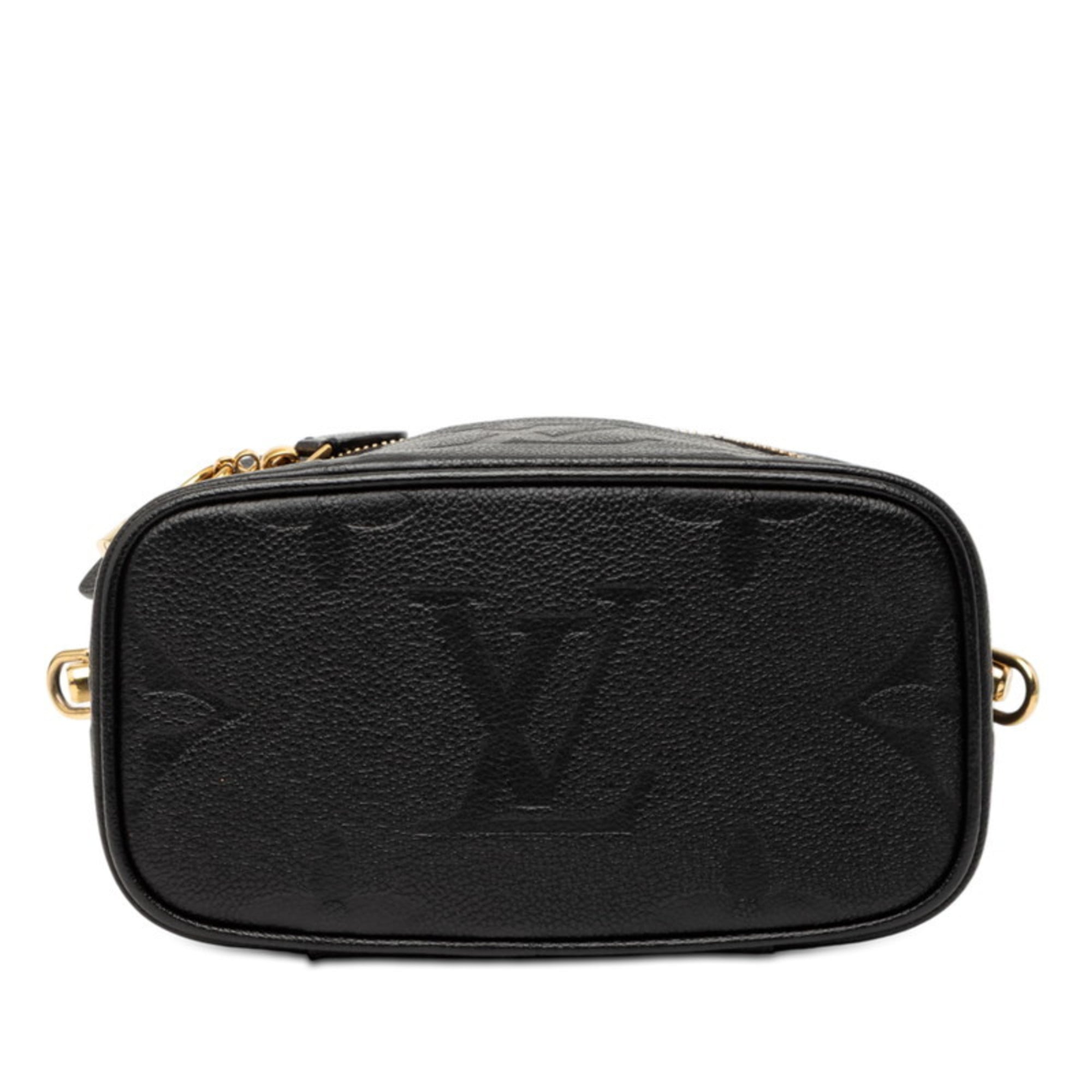 Louis Vuitton Black Leather Shoulder Bag Vanity Bag