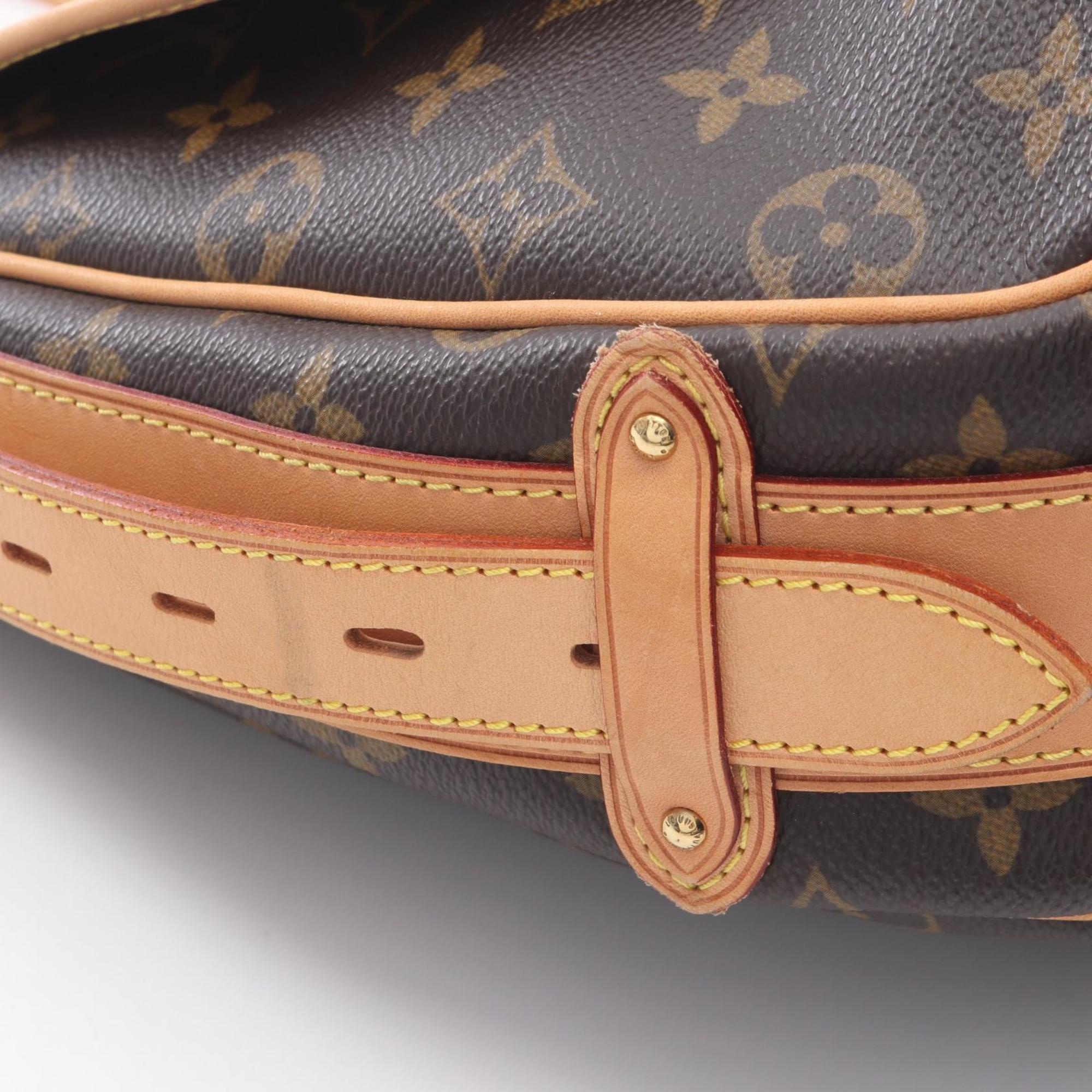 Louis Vuitton Brown Coated Canvas Leather Shoulder Bag