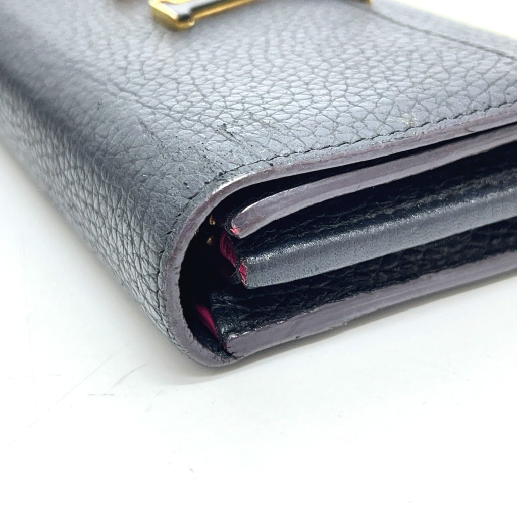 Louis Vuitton Black Noir Leather Long Wallet