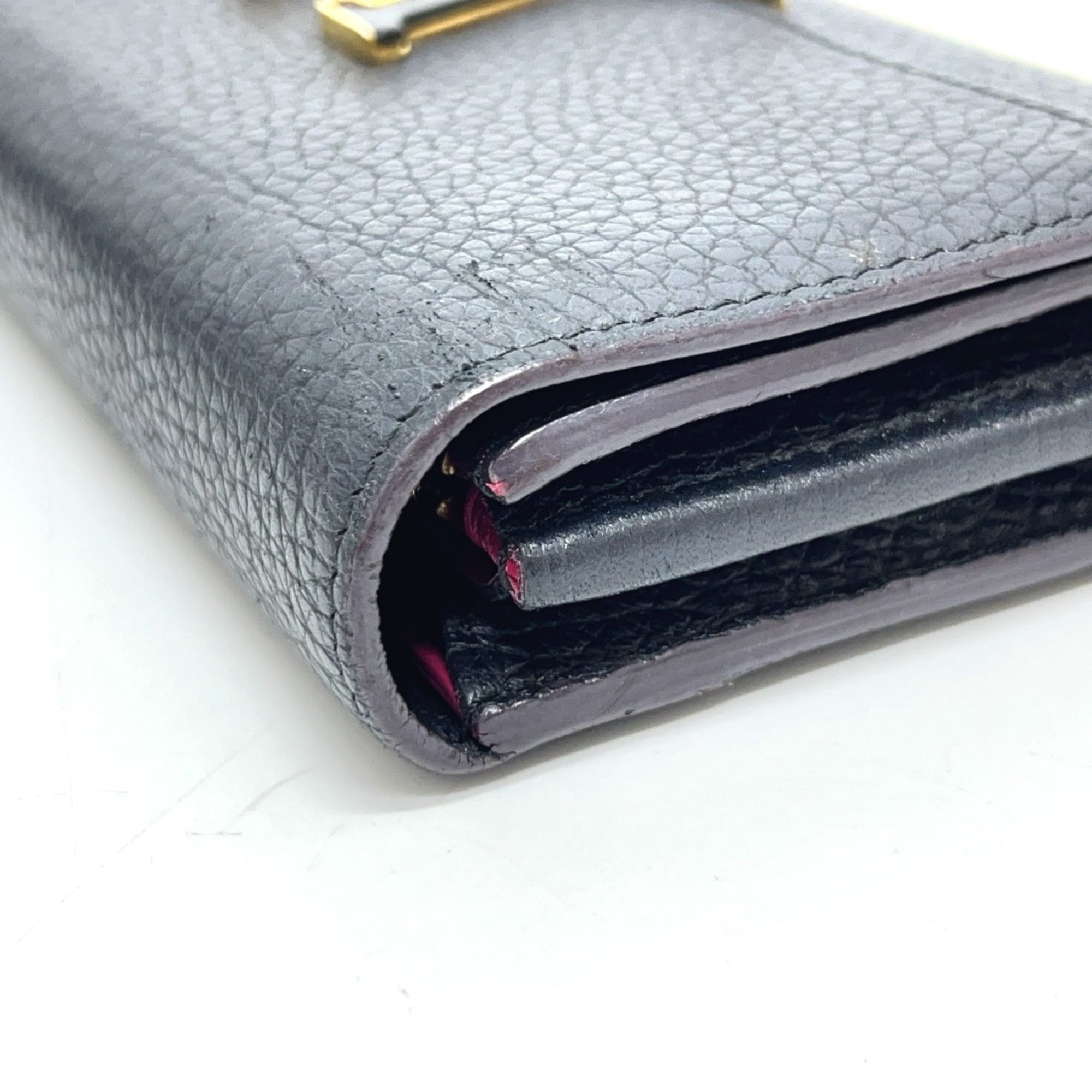 Louis Vuitton Black Noir Leather Long Wallet