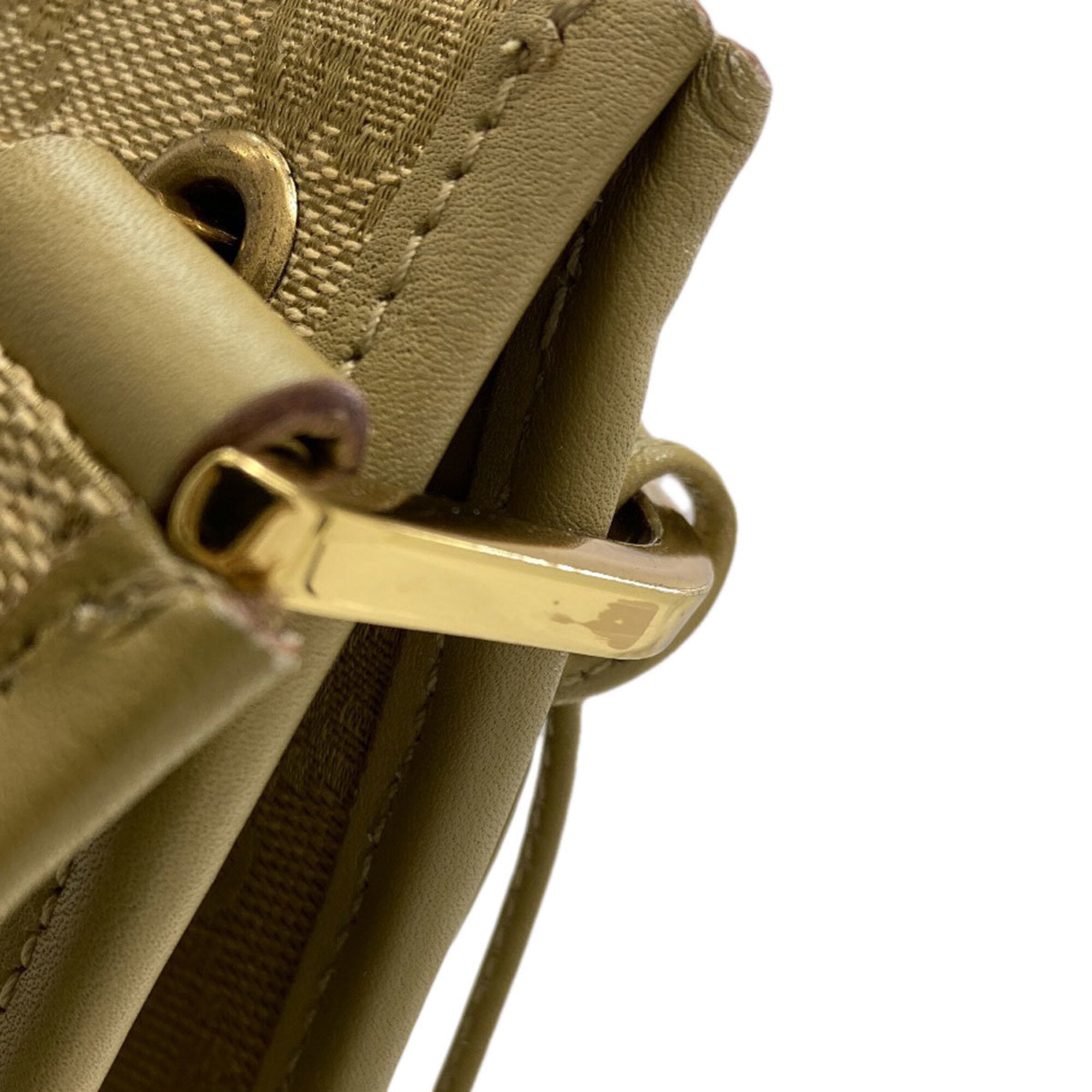 Gucci Beige Canvas Shoulder Bag (Pre-Owned)