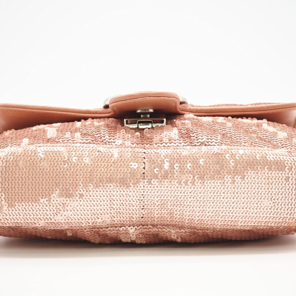 Gucci Pink Leather Spangles Shoulder Bag (Pre-Owned)
