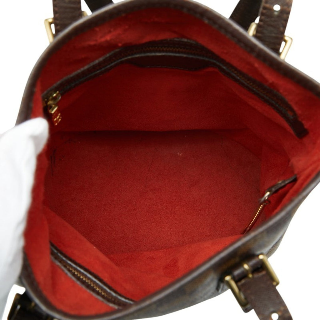 Louis Vuitton Brown Pvc Leather Shoulder Bag Tote Bag