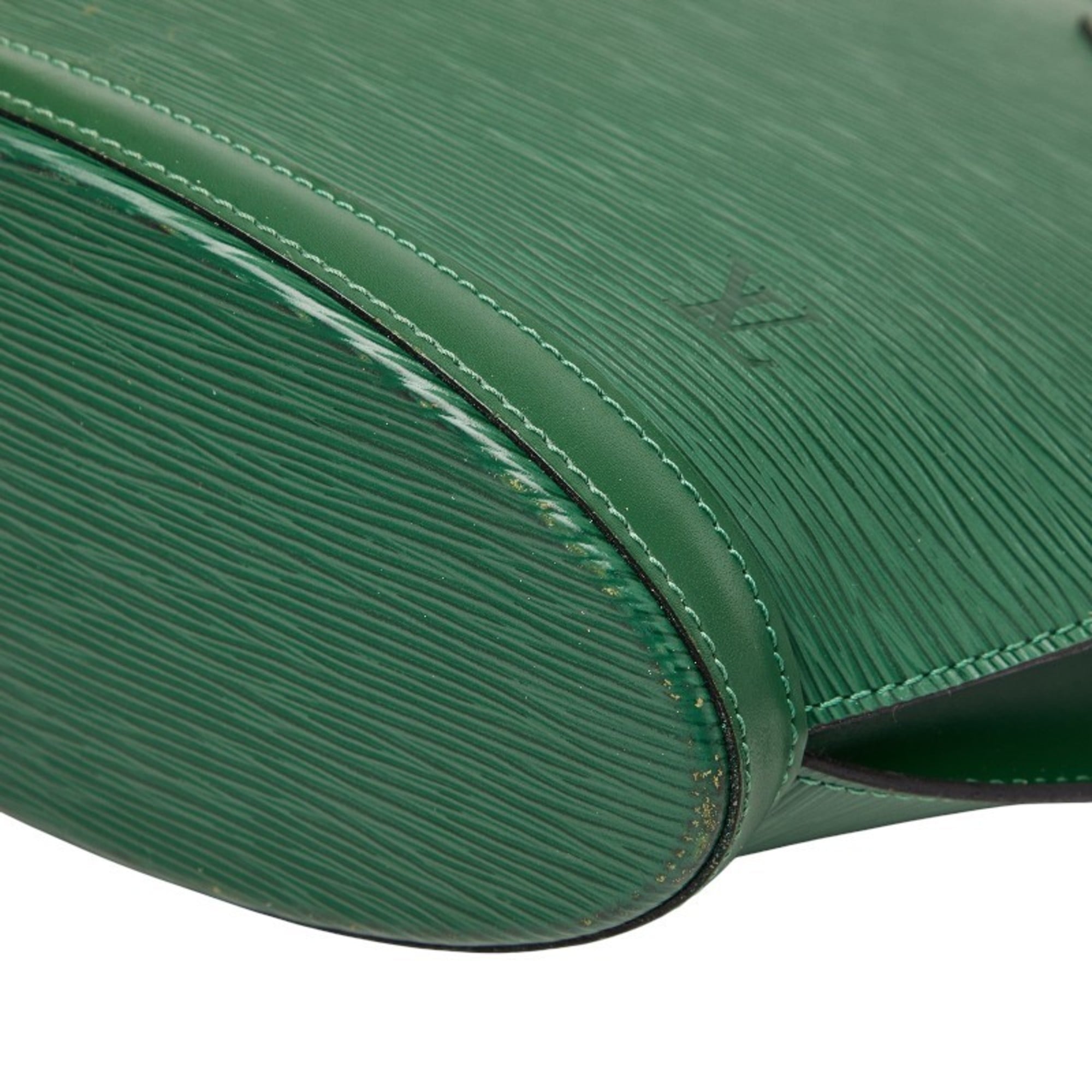 Louis Vuitton Borneo Green Leather Handbag