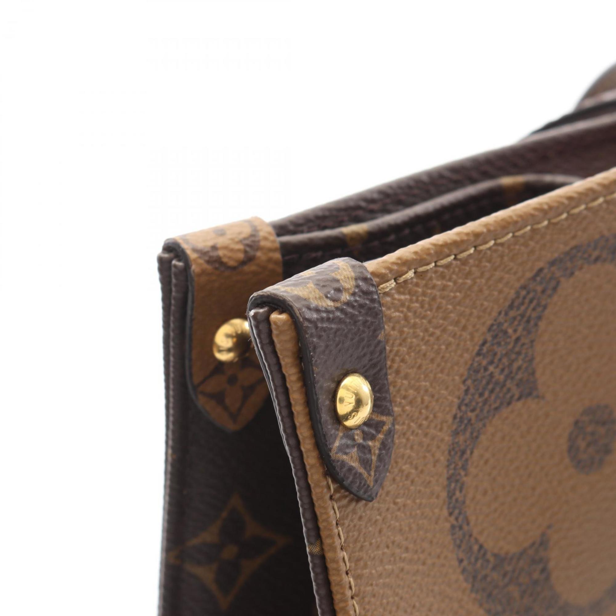 Louis Vuitton Beige Brown Monogram Coated Canvas Tote Bag