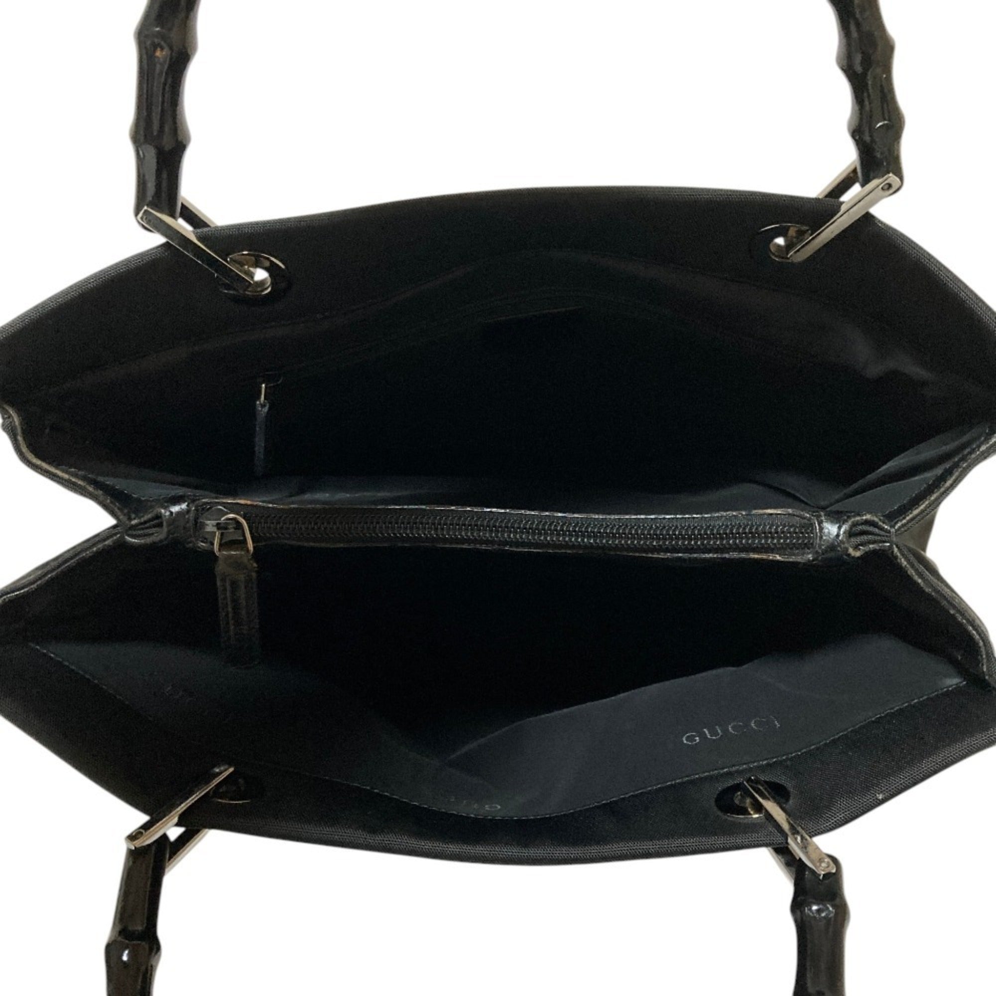 Gucci Bamboo Black Fabric Handbag (Pre-Owned)