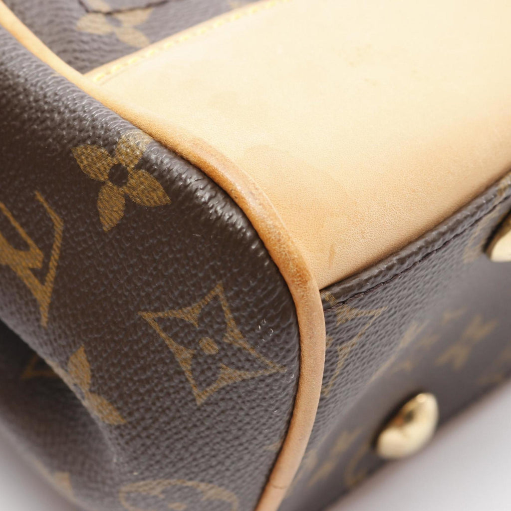 Louis Vuitton Brown Coated Canvas Leather Shoulder Bag