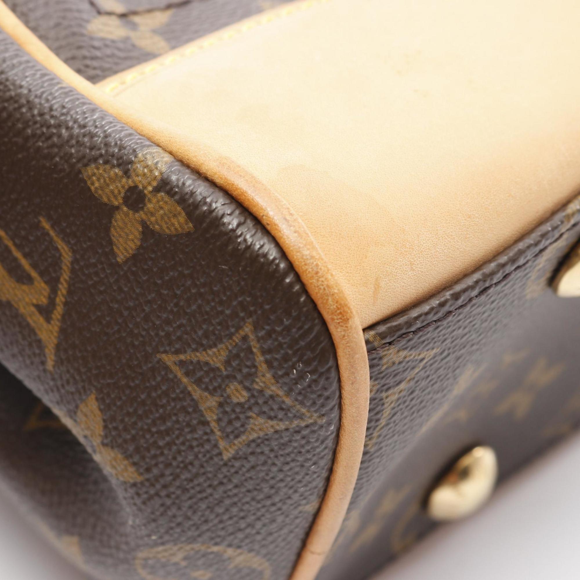 Louis Vuitton Brown Coated Canvas Leather Shoulder Bag