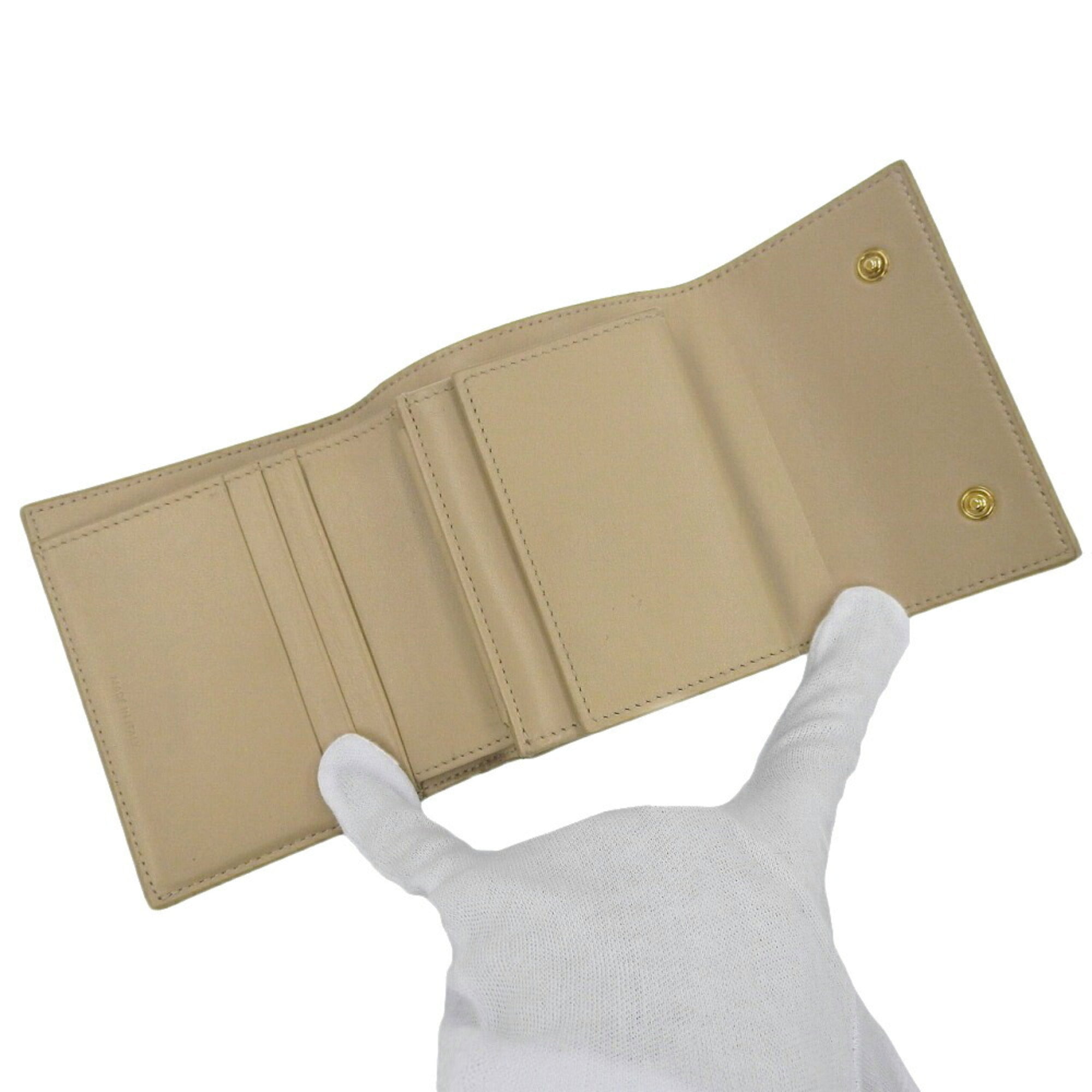 Celine Beige Leather Wallet (Tri-Fold)