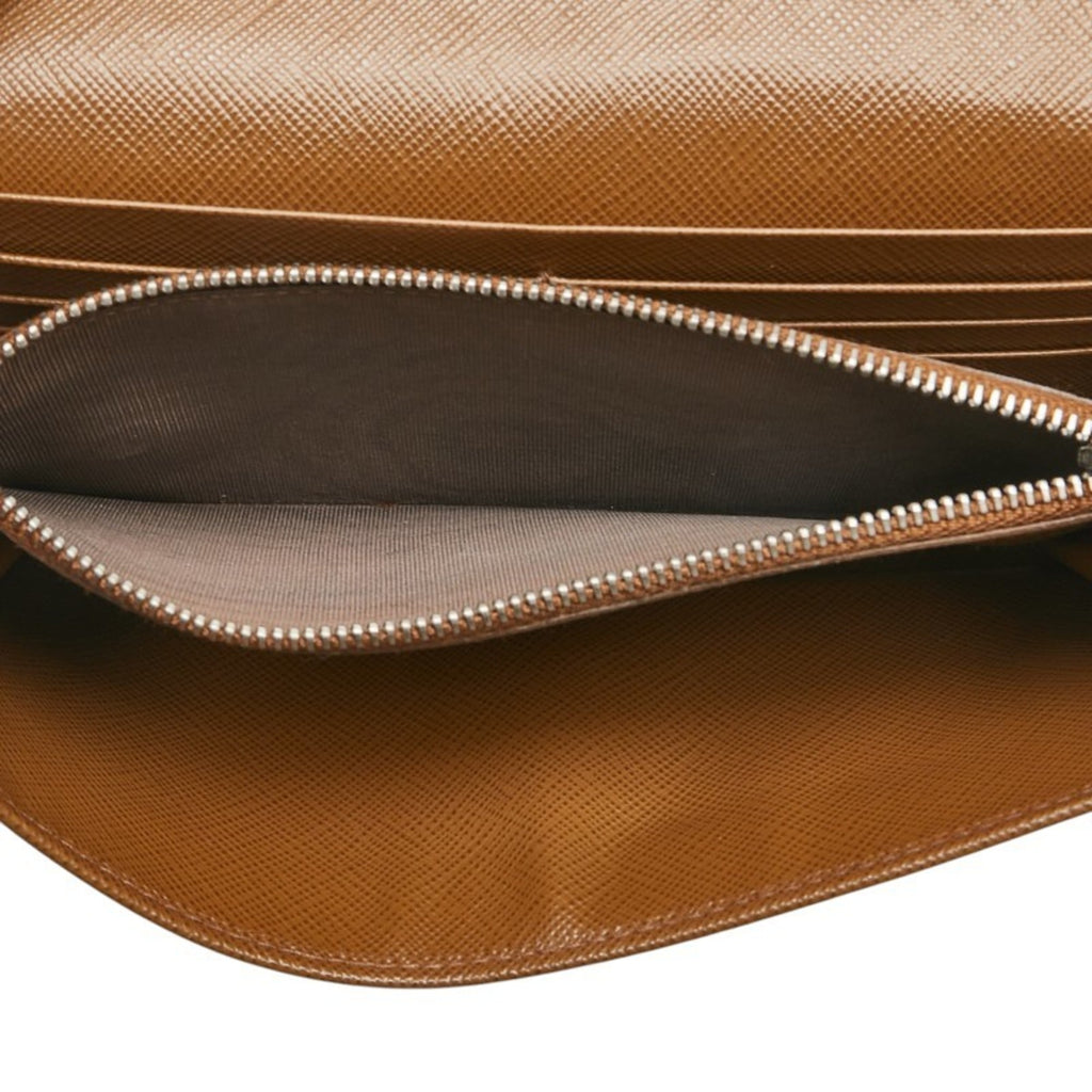 Prada Brown Leather Long Wallet (Bi-Fold)