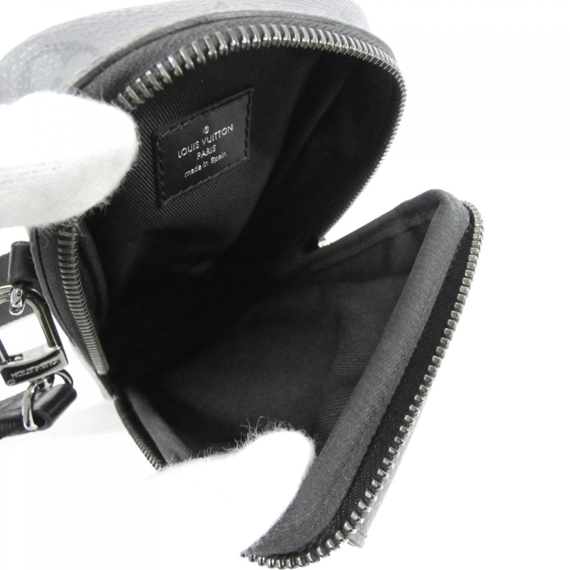 Louis Vuitton Black Coated Canvas Handbag Pouch Shoulder Bag