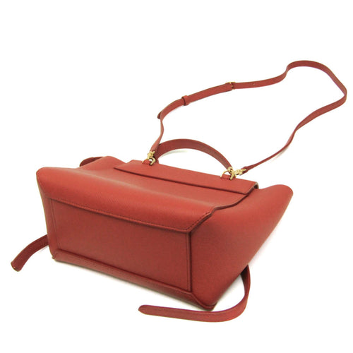 Celine Belt Bag Textured Leather Red Leather Handbag