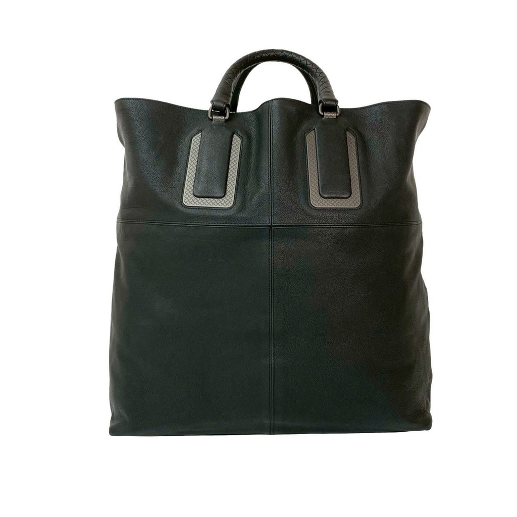 Bottega Veneta Black Leather Handbag Tote Bag