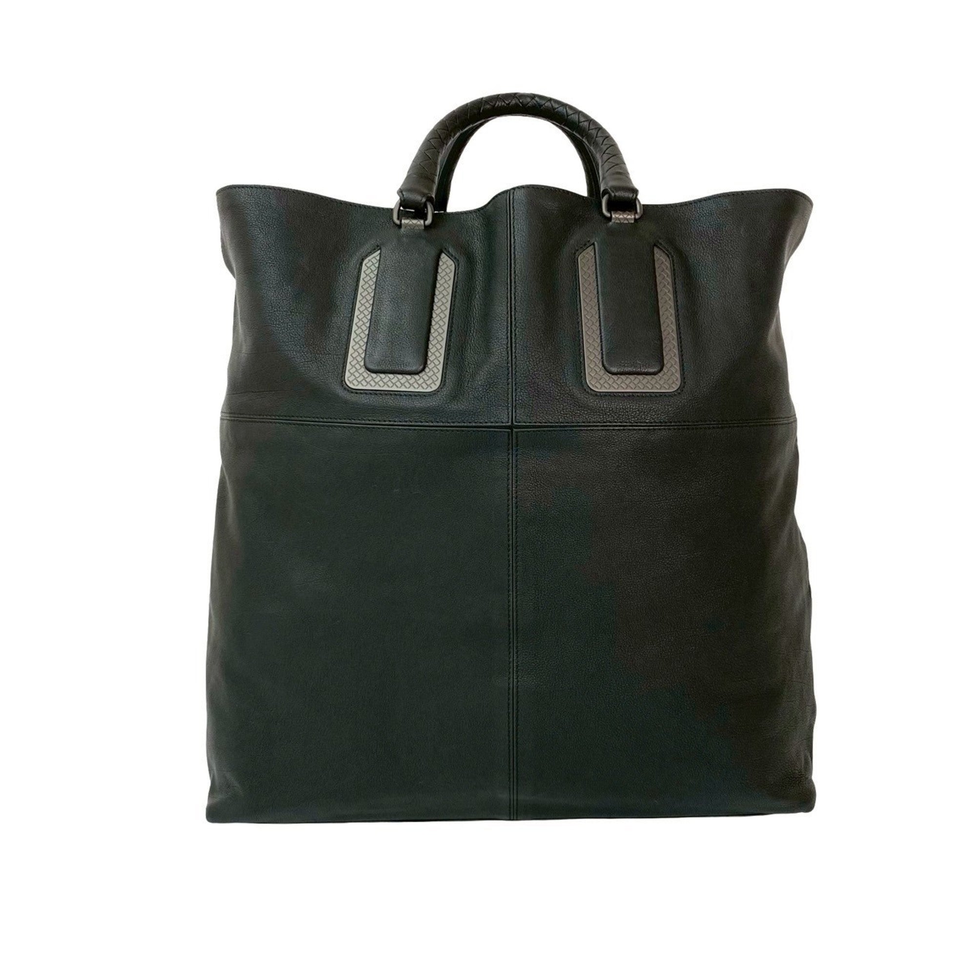 Bottega Veneta Black Leather Handbag Tote Bag