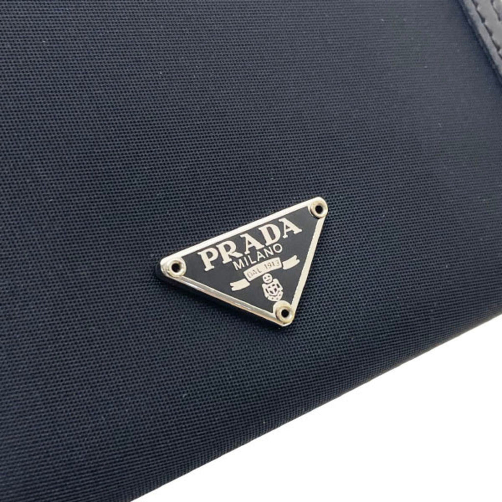 Prada Black Nylon Leather Wallet (Tri-Fold)