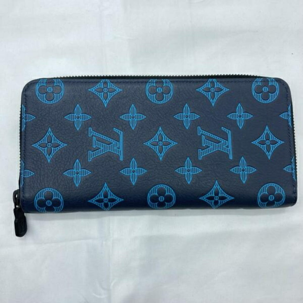 Louis Vuitton Monogram Shadow Blue Navy Monogram Shadow Long Wallet