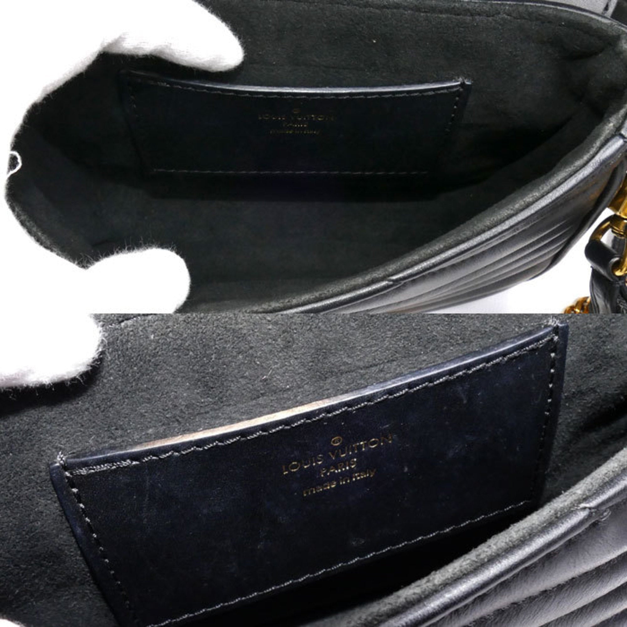 Louis Vuitton Black Leather Pochette Shoulder Bag