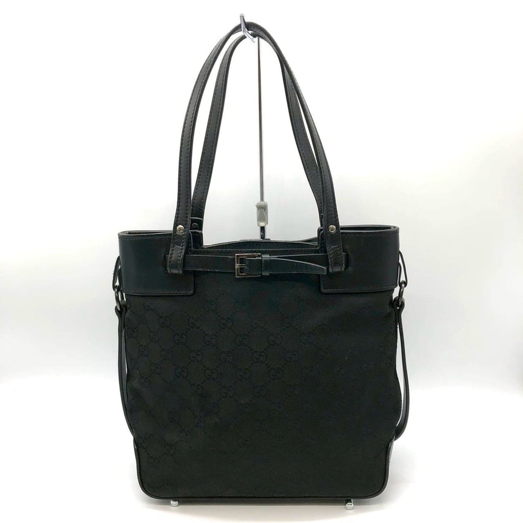 Gucci Gg Canvas Black Gg Canvas Handbag Tote Bag (Pre-Owned)