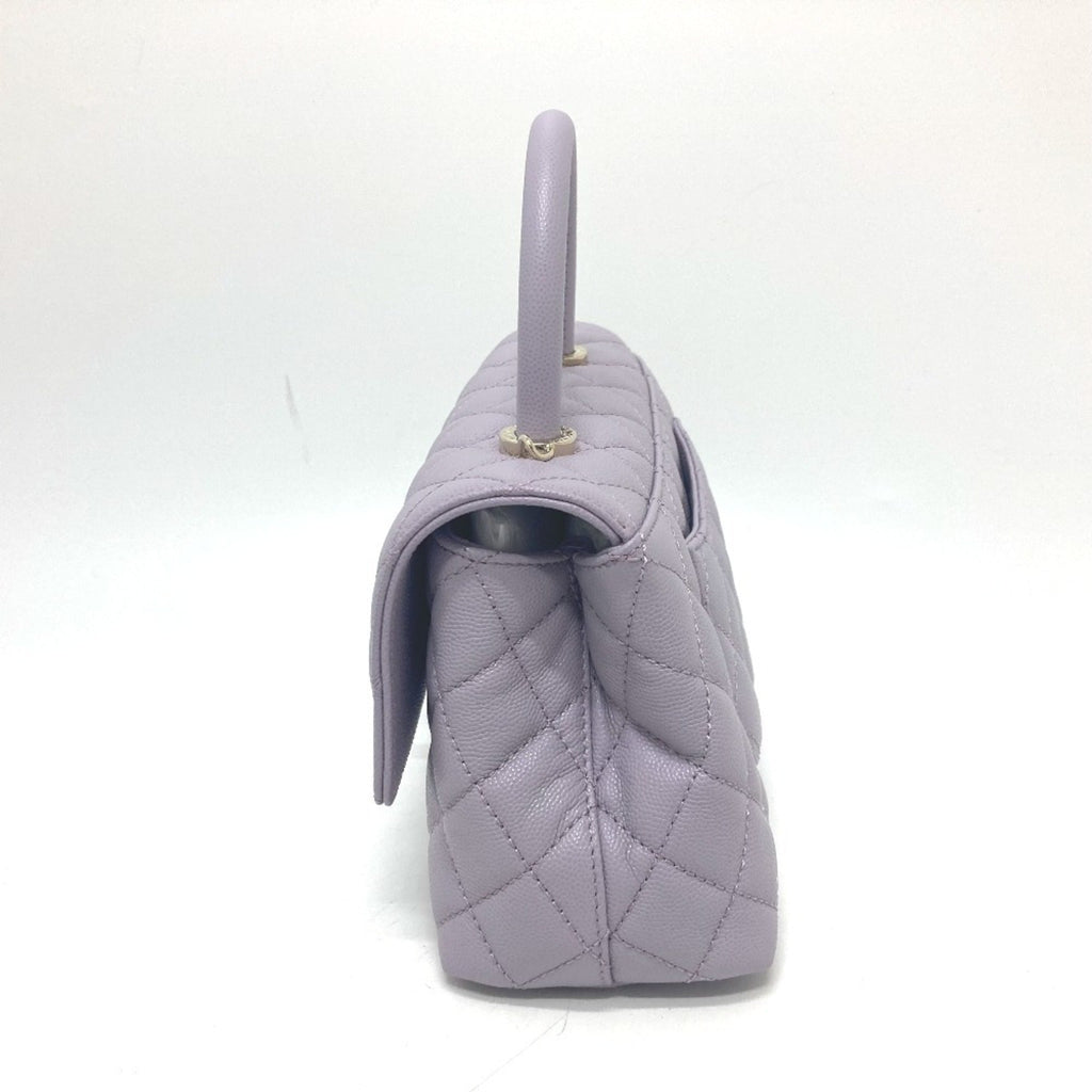 Chanel Purple Grained Calfskin Handbag Shoulder Bag