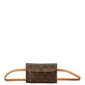 Louis Vuitton Brown Pvc Leather Pochette Sling Bag