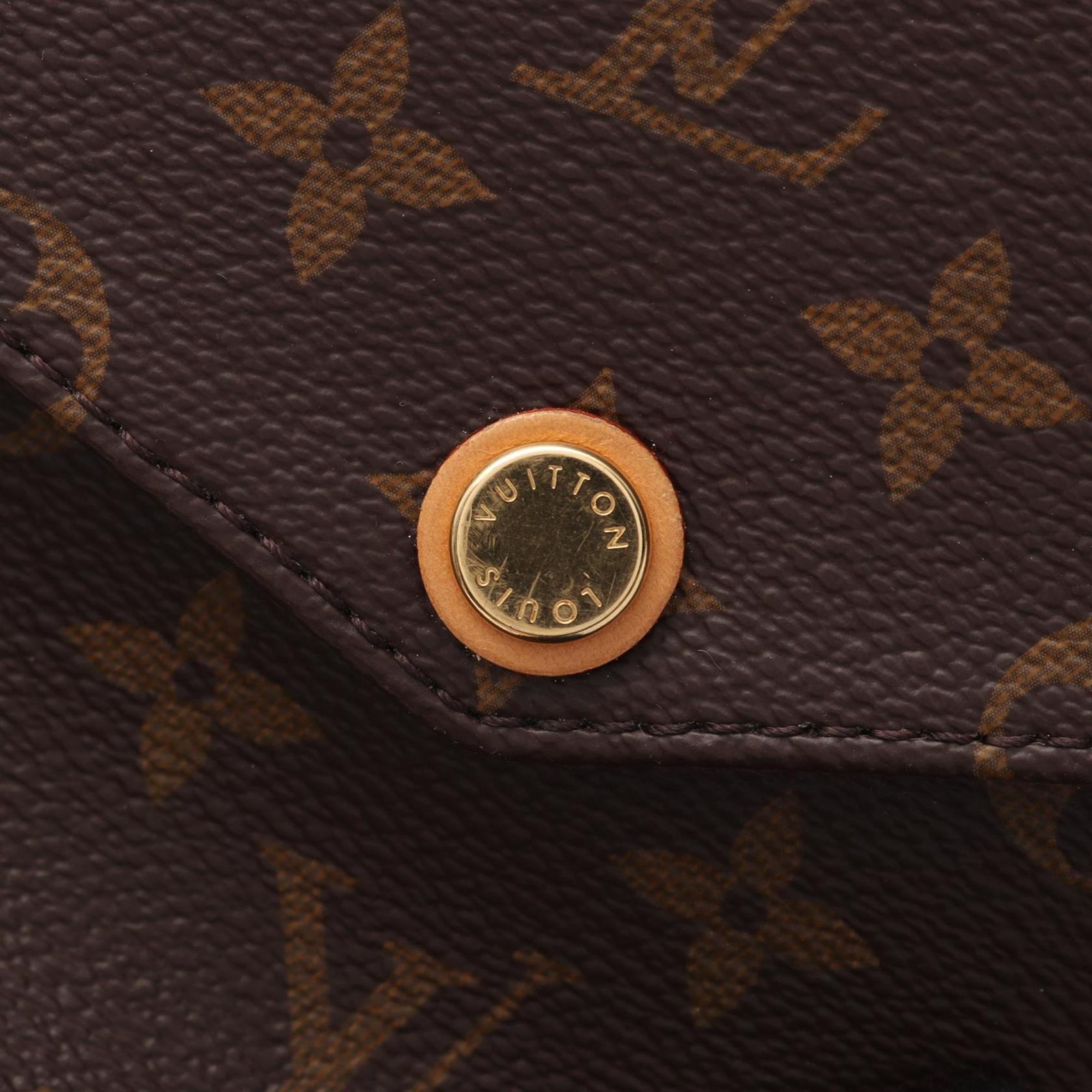 Louis Vuitton Brown Coated Canvas Leather Shoulder Bag