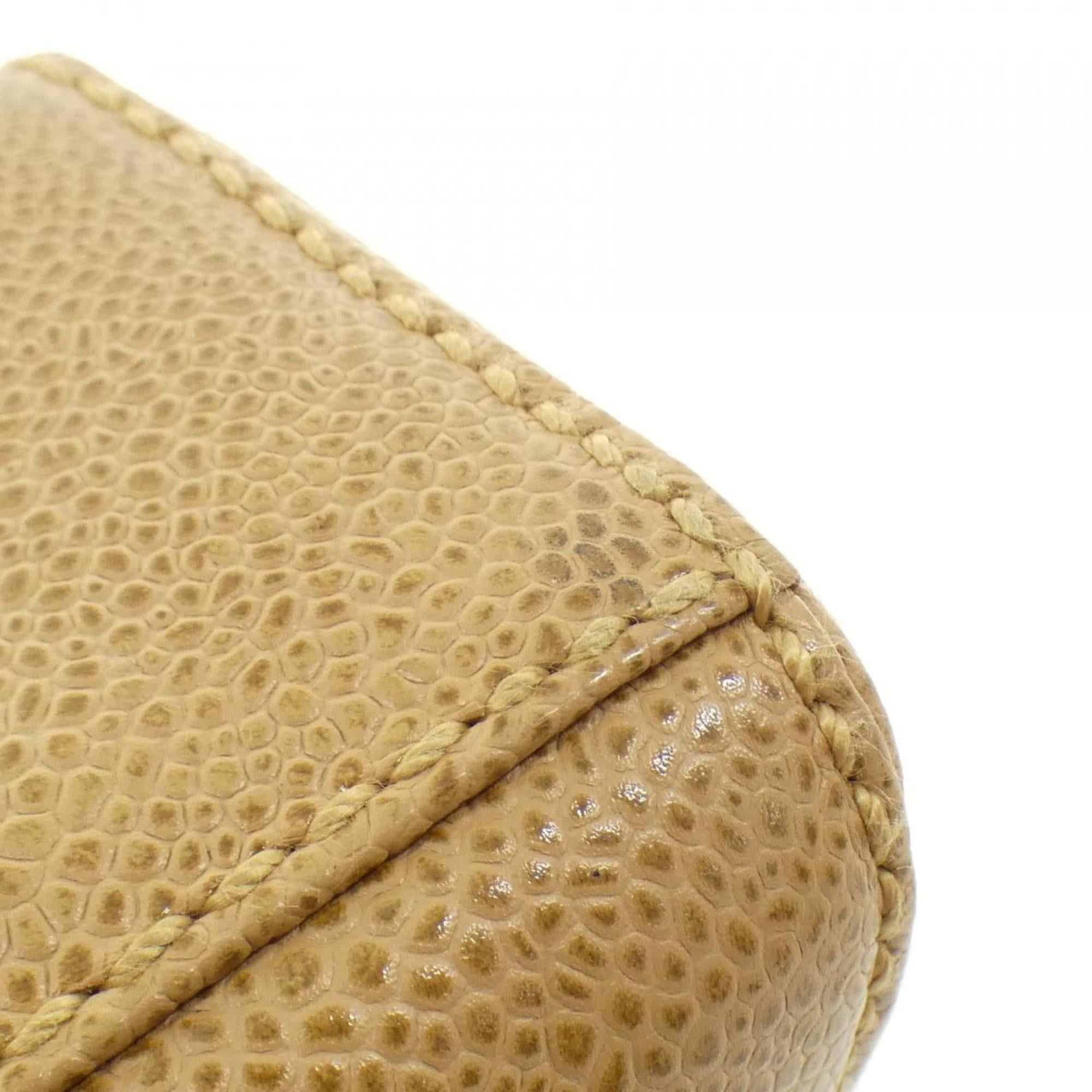 Chanel Beige Grained Calfskin Shoulder Bag