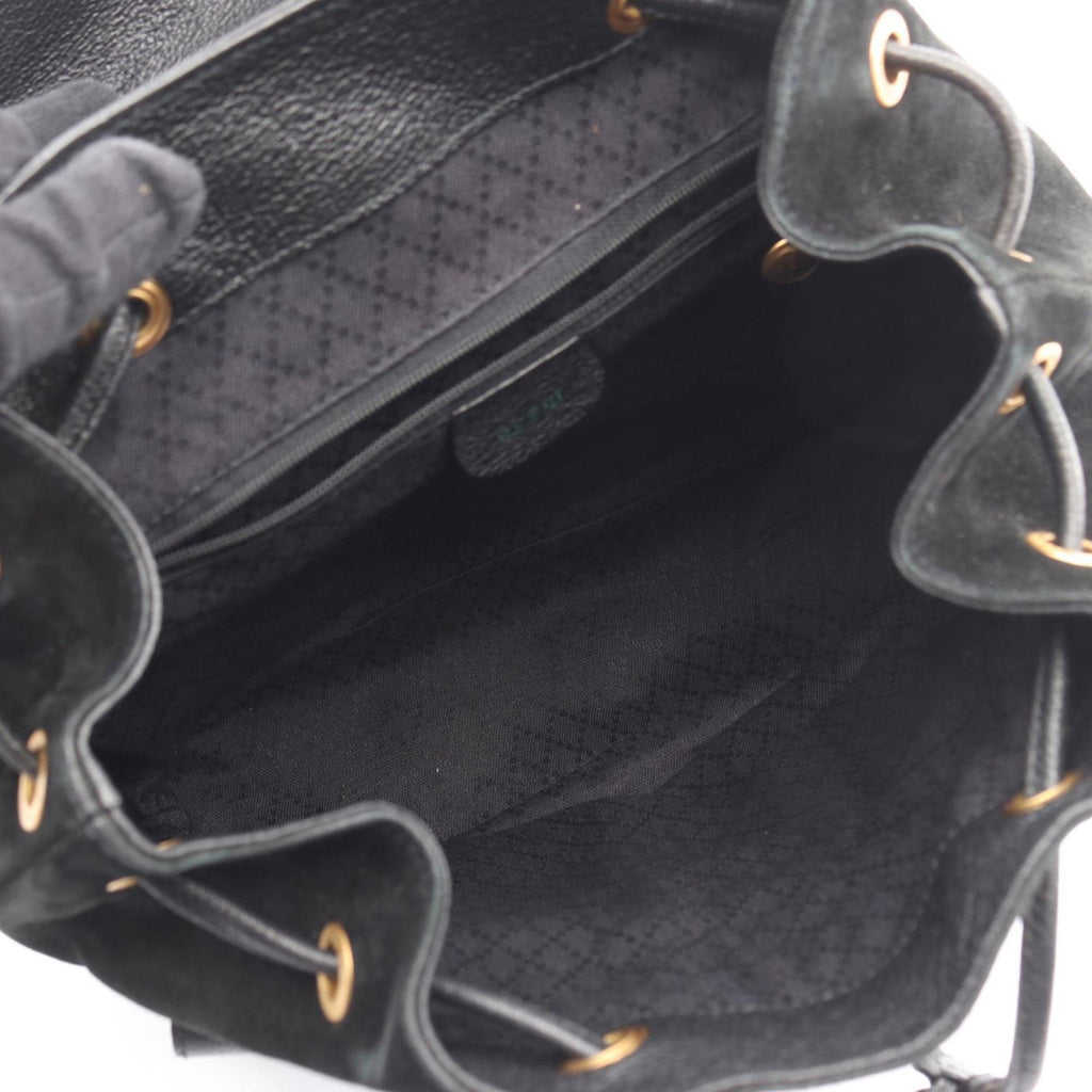Gucci Black Suede Leather Backpack (Pre-Owned)
