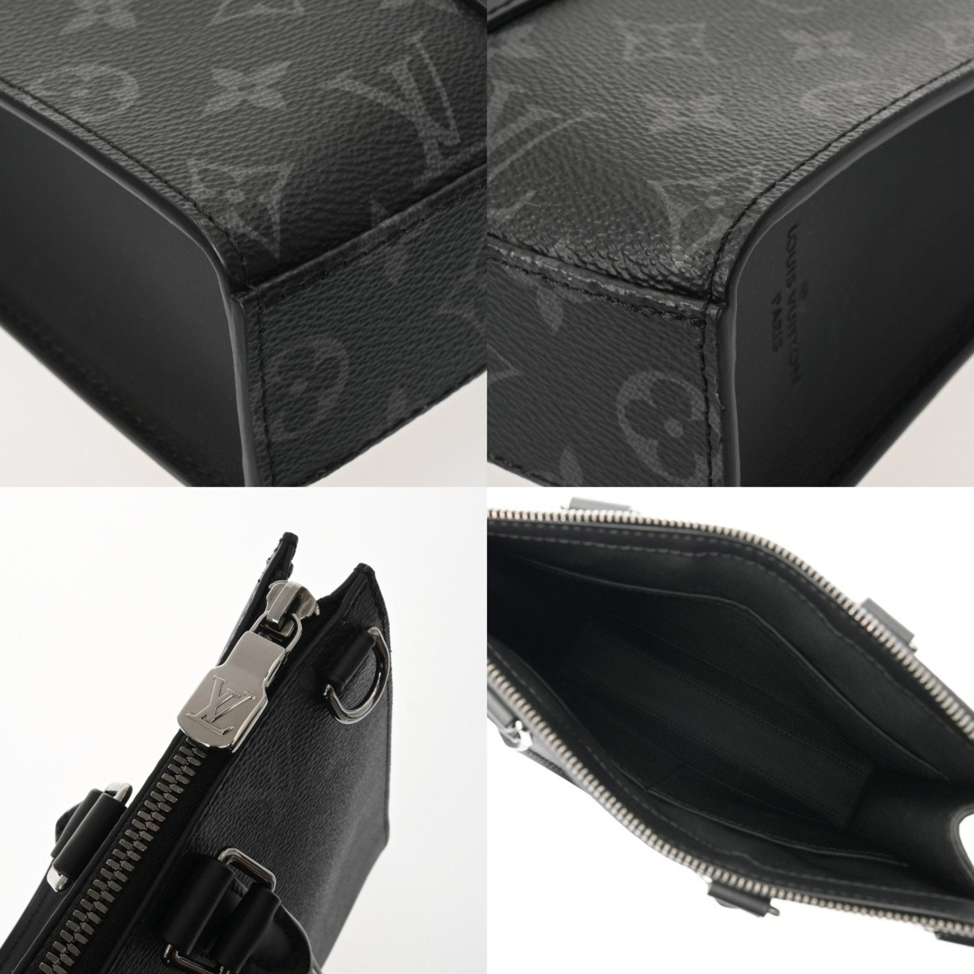 Louis Vuitton Black Gray Monogram Eclipse Canvas Handbag