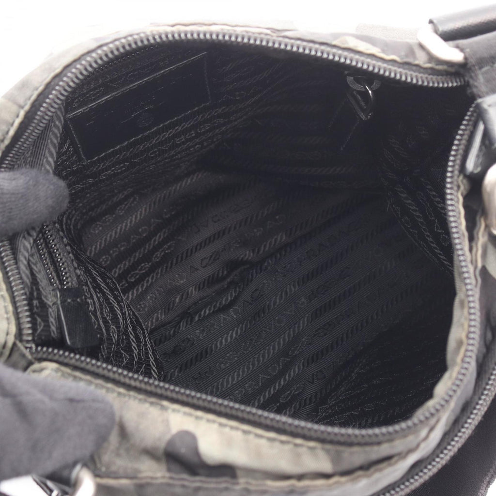 Prada Green Multi-Color Nylon Shoulder Bag
