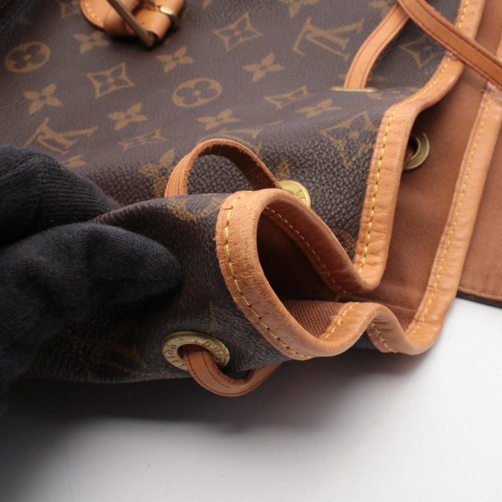 Louis Vuitton Brown Coated Canvas Leather Backpack Handbag