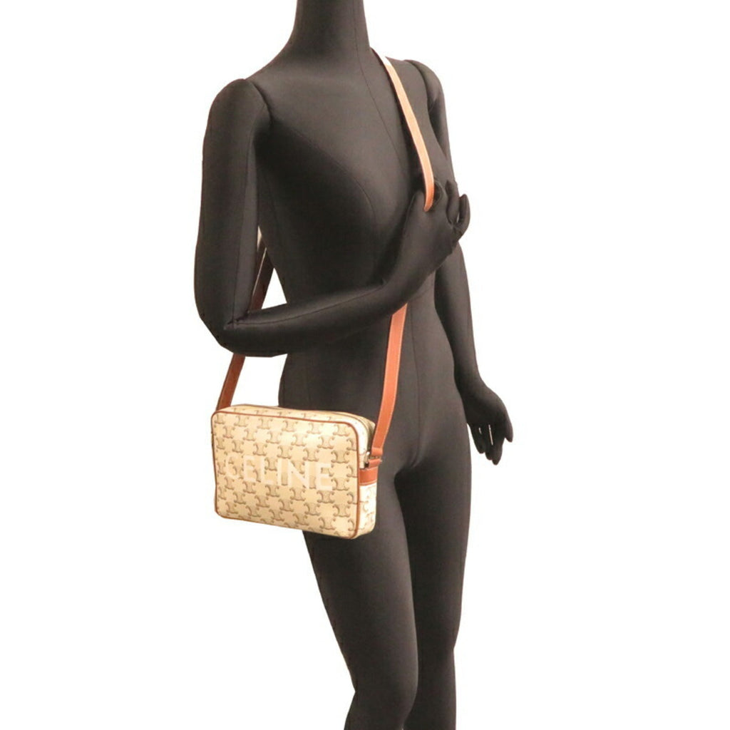 Celine White Pvc Leather Shoulder Bag